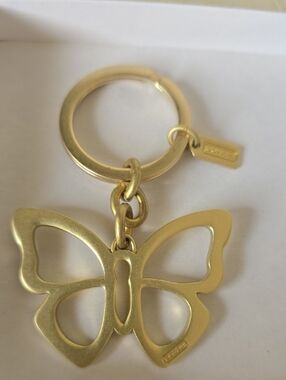 Coach Gold Butterfly Key Ring with Coach Pen 2 Fer NWOT